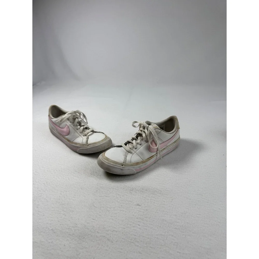 Preppy Nike Court Legacy Youth 6Y Sneakers White Pink DA5380-115 Leather Low Top